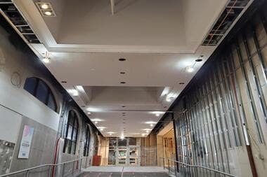 Professional wall and ceiling texturing applied by Dil Chahal Construction in a Saskatoon residential space